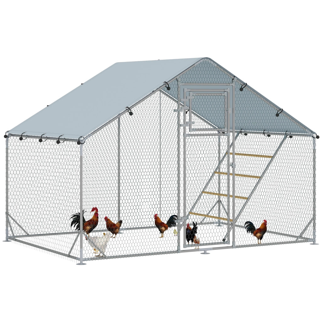 Pollaiolo per galline ¨C zephmum ¨C con recinto, rete metallica e piano impermeabile, per 6-8 galline