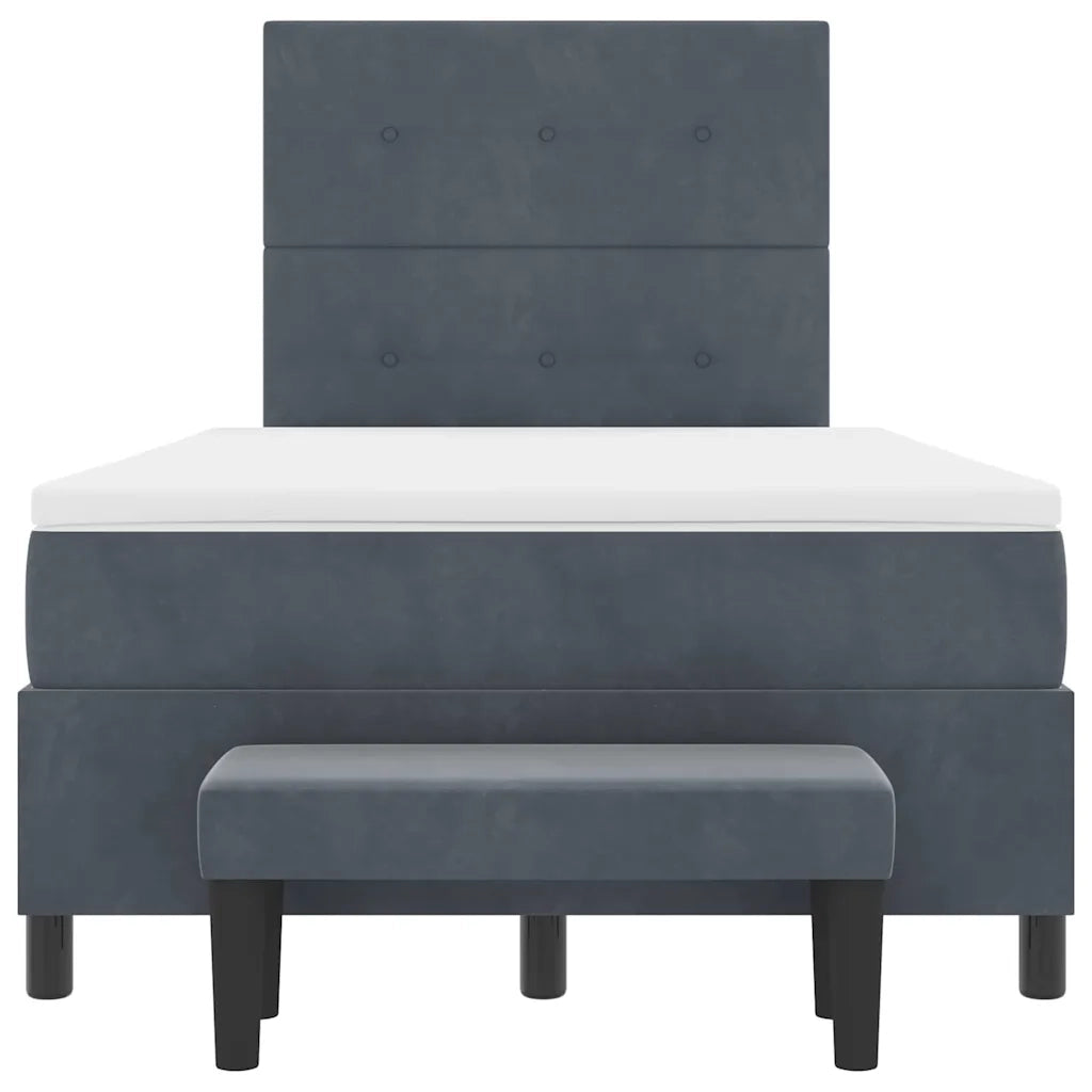 Letto a molle con testiera Grigio scuro 200 x 120 cm Velluto 3344505