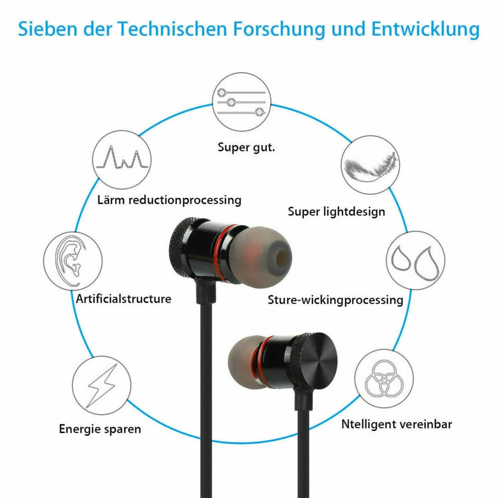 Trade Shop - Auricolari Bluetooth Magnetici Cuffie Sportive Wireless Stereo Xt-6 Fitness -