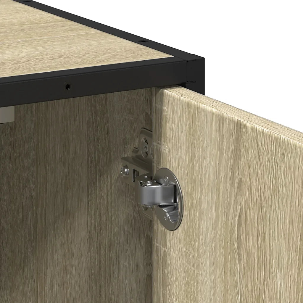Mobiletto per Lavabo da Bagno Rovere Sonoma 65x33x60 cm Legno Massello 849265