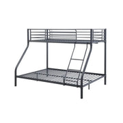 Letto a castello in metallo SAMMY - 90x200 & 140x200 cm - Grigio scuro - Rete inclusa