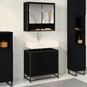 Armadio per Lavabo da Bagno Rovere Nero 65 x 33 x 60 cm 883616