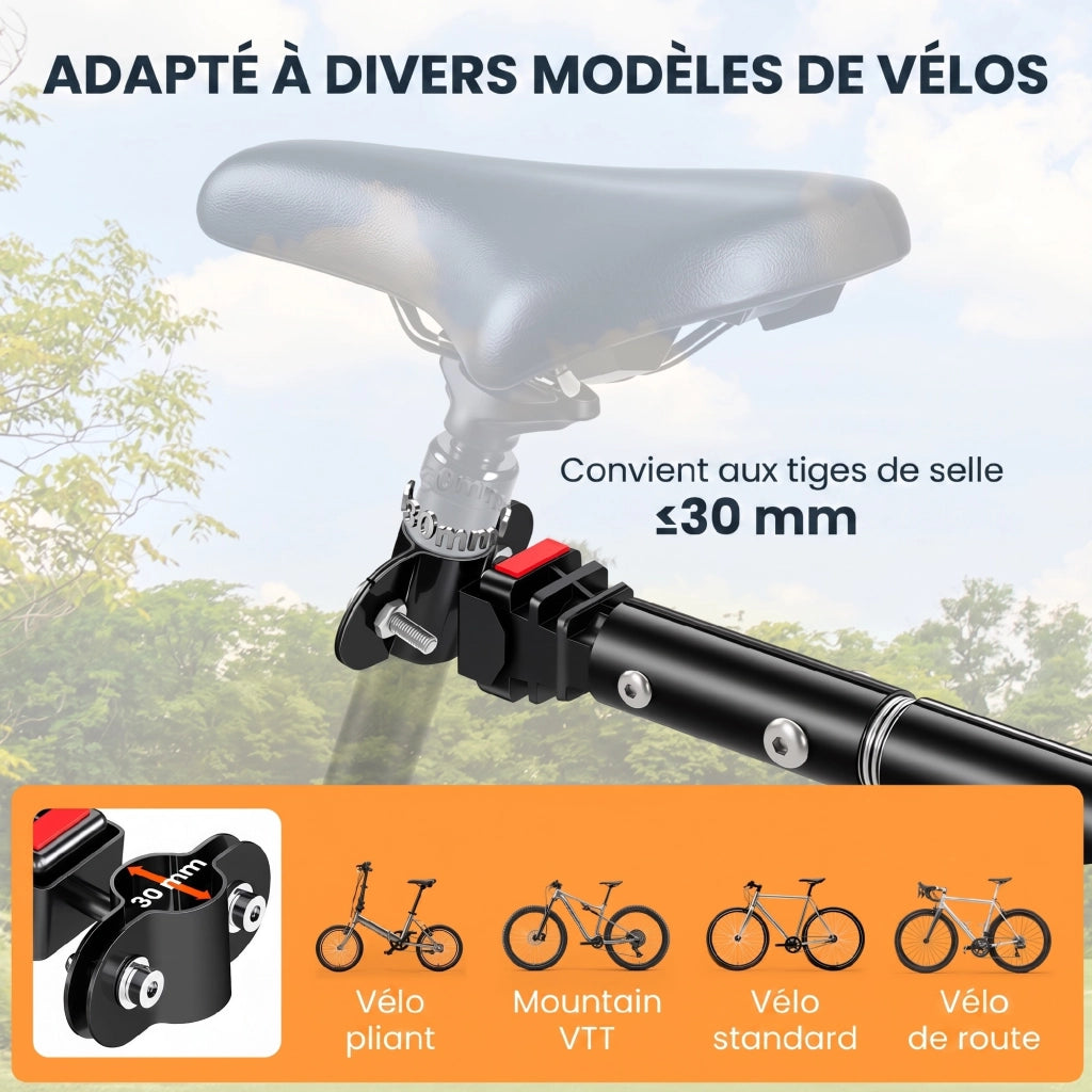 Rimorchio Cargo per Bicicletta Pieghevole ¨C Xylo ¨C Portata 36kg 156x72x82cm
