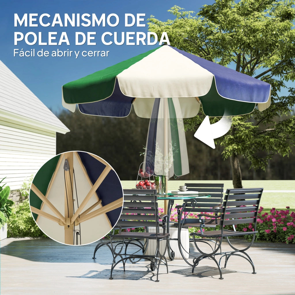 Ombrellone da giardino ? 2.3 m con effetto legno ¨C zephmum ¨C Verde scuro