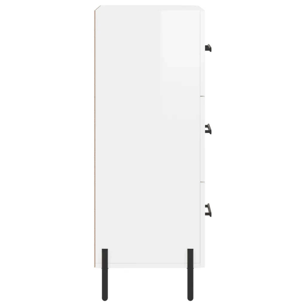 Credenza Bianco Lucido 34,5x34x90 cm in Legno Multistrato 828614