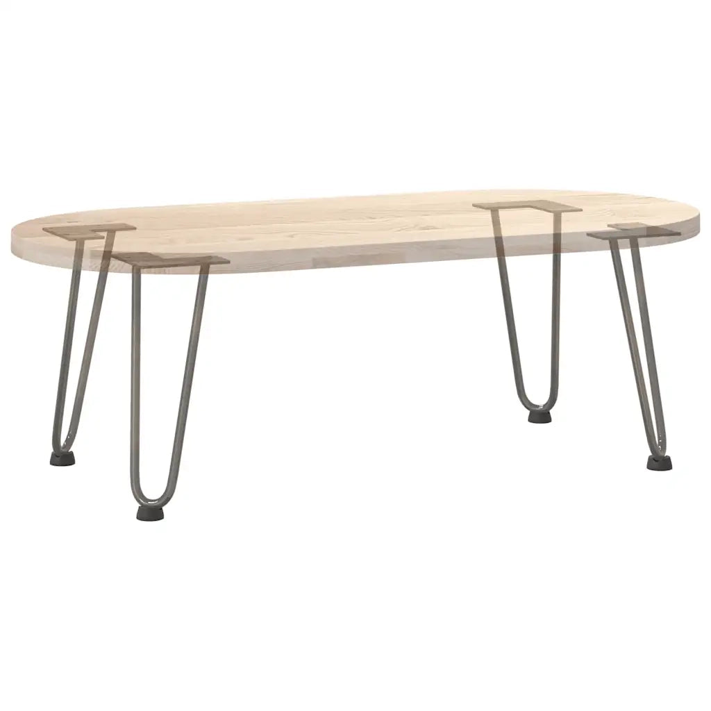 Gambe a forcina per tavolino 4 pz in acciaio naturale 30 cm in acciaio massiccio 4012419