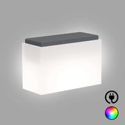 Panchina luminosa moderna di design con cuscino 80 cm in polimero resistente con LED multicolor per interno ed esterno - Made in Italy - Monacis