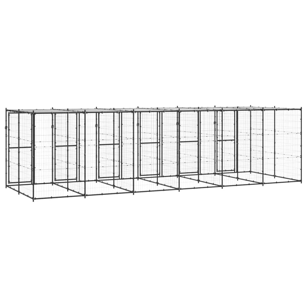 Gabbia per Cani da Esterno in Acciaio con Tetto 14,52 mÂ² cod mxl 56932