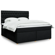 Giroletto a Molle con Materasso Nero 180x200 cm in Tessuto 3291368