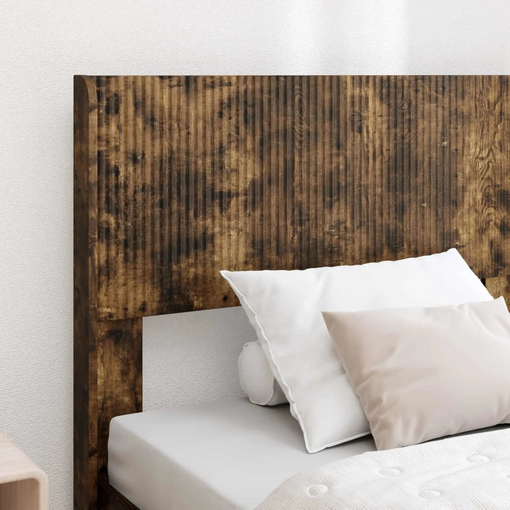 Struttura del letto con stoccaggio e testata Rovere Fumo