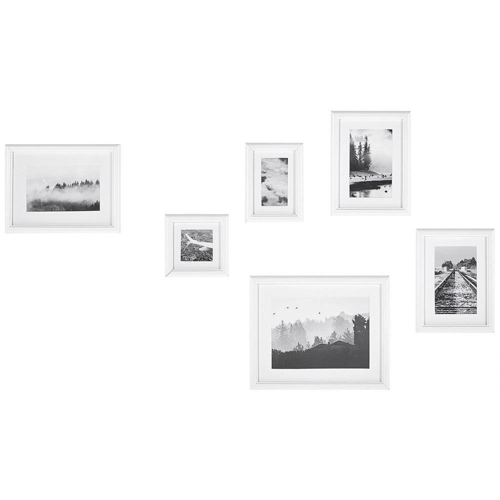 Set di 6 foto incorniciate bianche varie misure Modern Passpartout Decorazione da parete Gallery Ganci