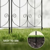 Supporto per Piante Rampicanti, Design con Uccellini, Set di 2 Griglie da Giardino per Verdure, Vite, Fiori, in Metallo, 50 x 150 cm, Nero