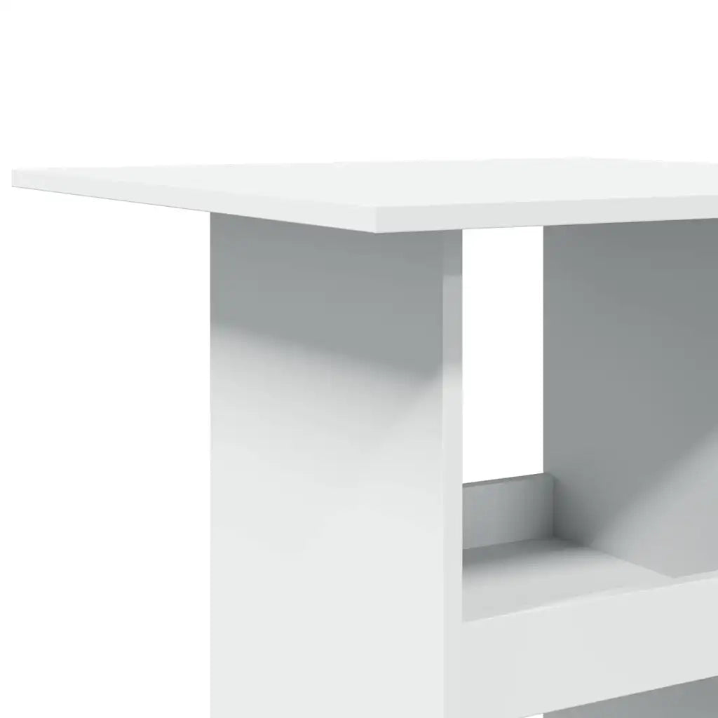 vidaXL Tavolo Bar con Portaoggetti Bianco 60x60x102 cm in Truciolato