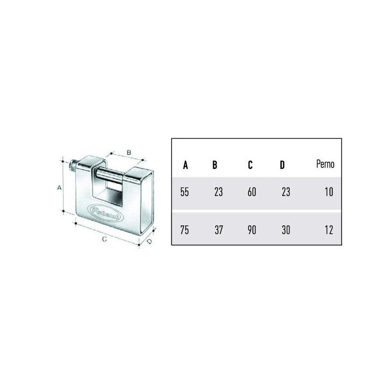 Lucchetto Corazzato Mm 60 Serrande Ka Potent