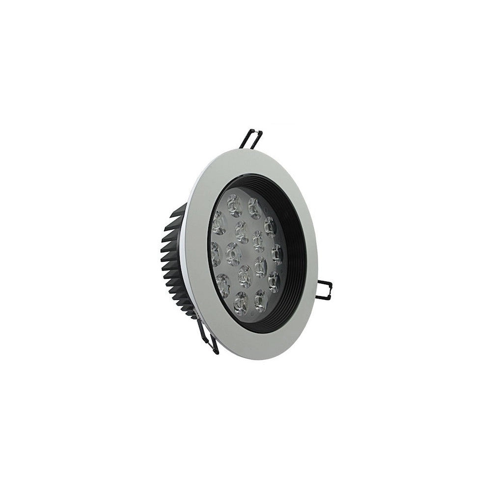 Trade Shop - Faretto Led Incasso A Molla Con Alette 3 5 7 9 12 15 18 W Cornice Telaio Bianco - -bianco Freddo-15 Watt