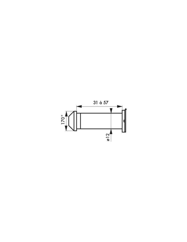 Spioncino ottico 170°, ottone lucido con coperchio otturatore - THIRARD