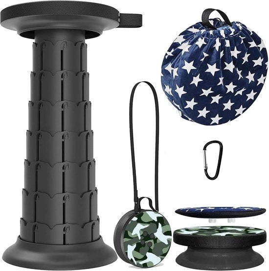 Sedia da Campeggio Telescopica Ripiegabile - Sedia da Hike e BBQ Leggera e Resistente - Altezza Regolabile fino a 52cm