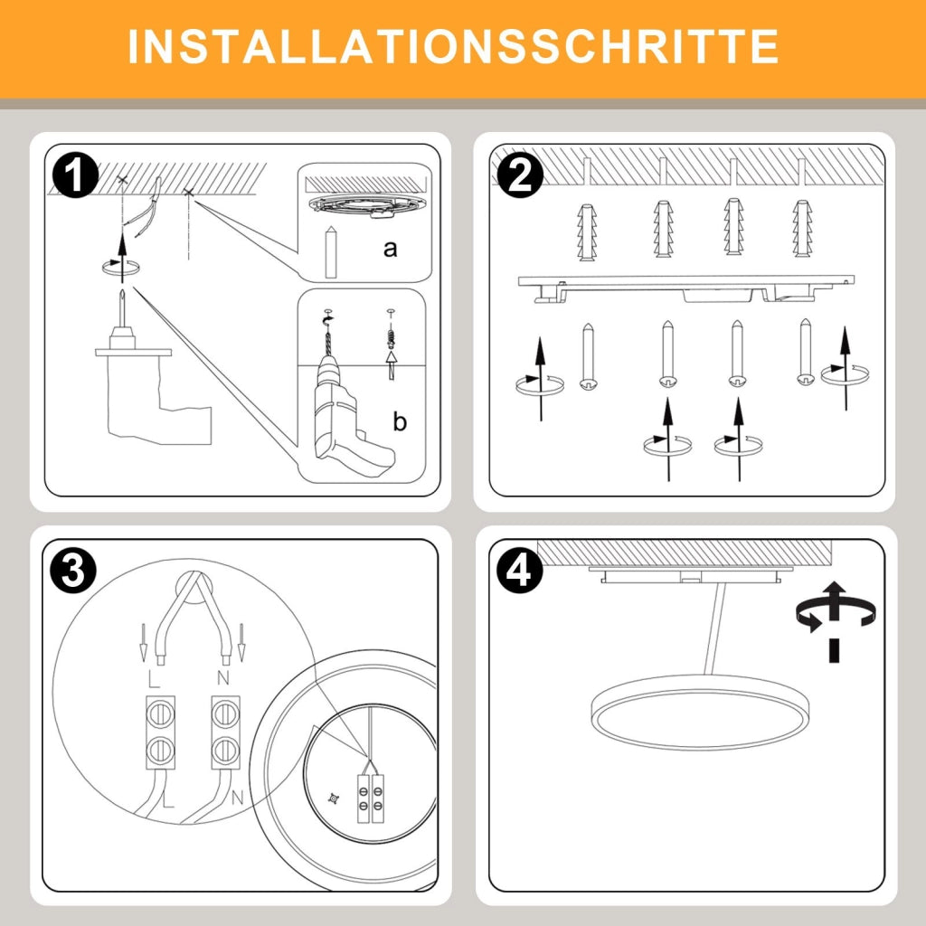 ZMH Lampada da soffitto plafoniera LED minimalista 15W bianca 18cm per bagno cucina