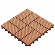 Piastrella per Decking 11 pcs Teak riciclato 30 x 30 cm WPC