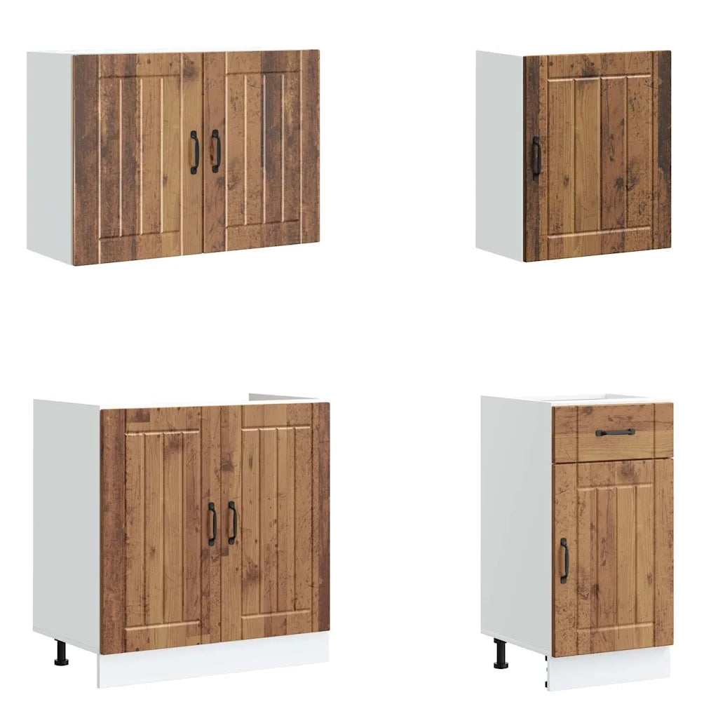 Set Mobili da Cucina 7 pz Lucca Legno Vecchio in Truciolato 3314779