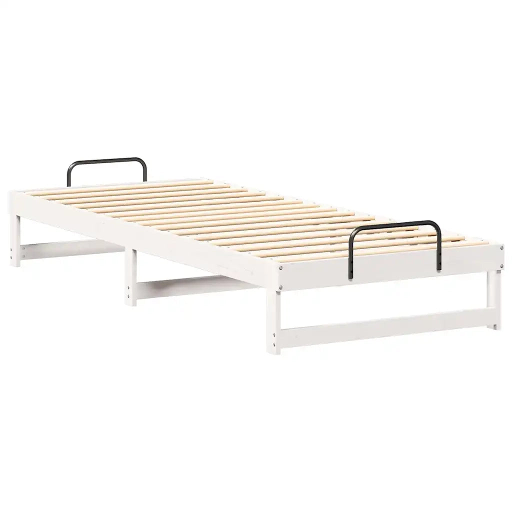 Struttura del letto Bianco 90 x 220 cm Pino massello 873170