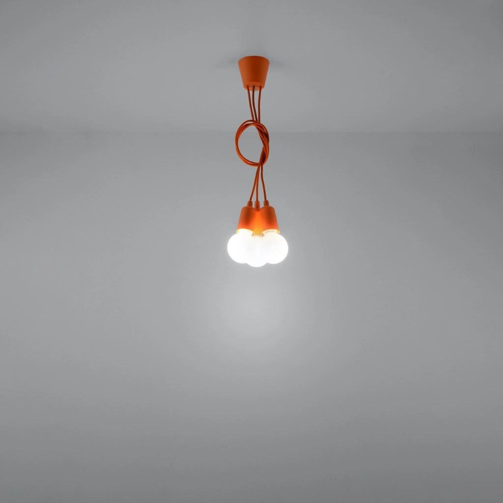Lampadario Matero 3 luci arancione E27 Pure Lume PU.0585