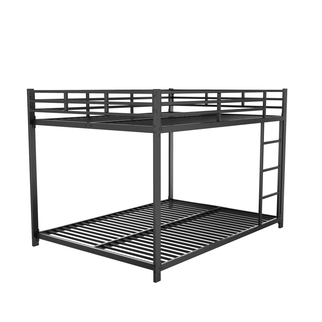 Letto a castello in metallo classico, 140x200 cm, nero