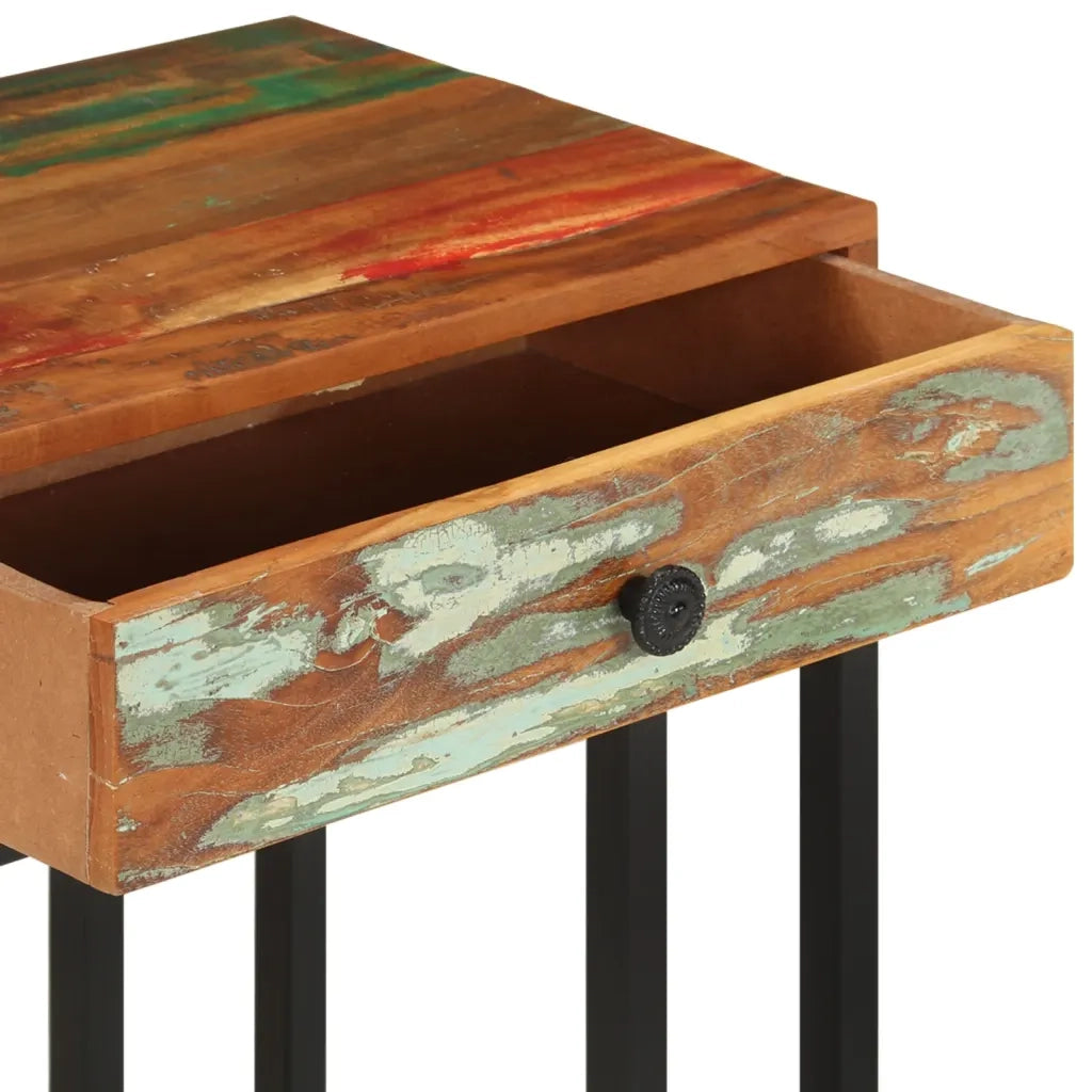 Tavolino Laterale | Tavolo laterale a Forma di U 45x30x61 cm in Legno di Recupero