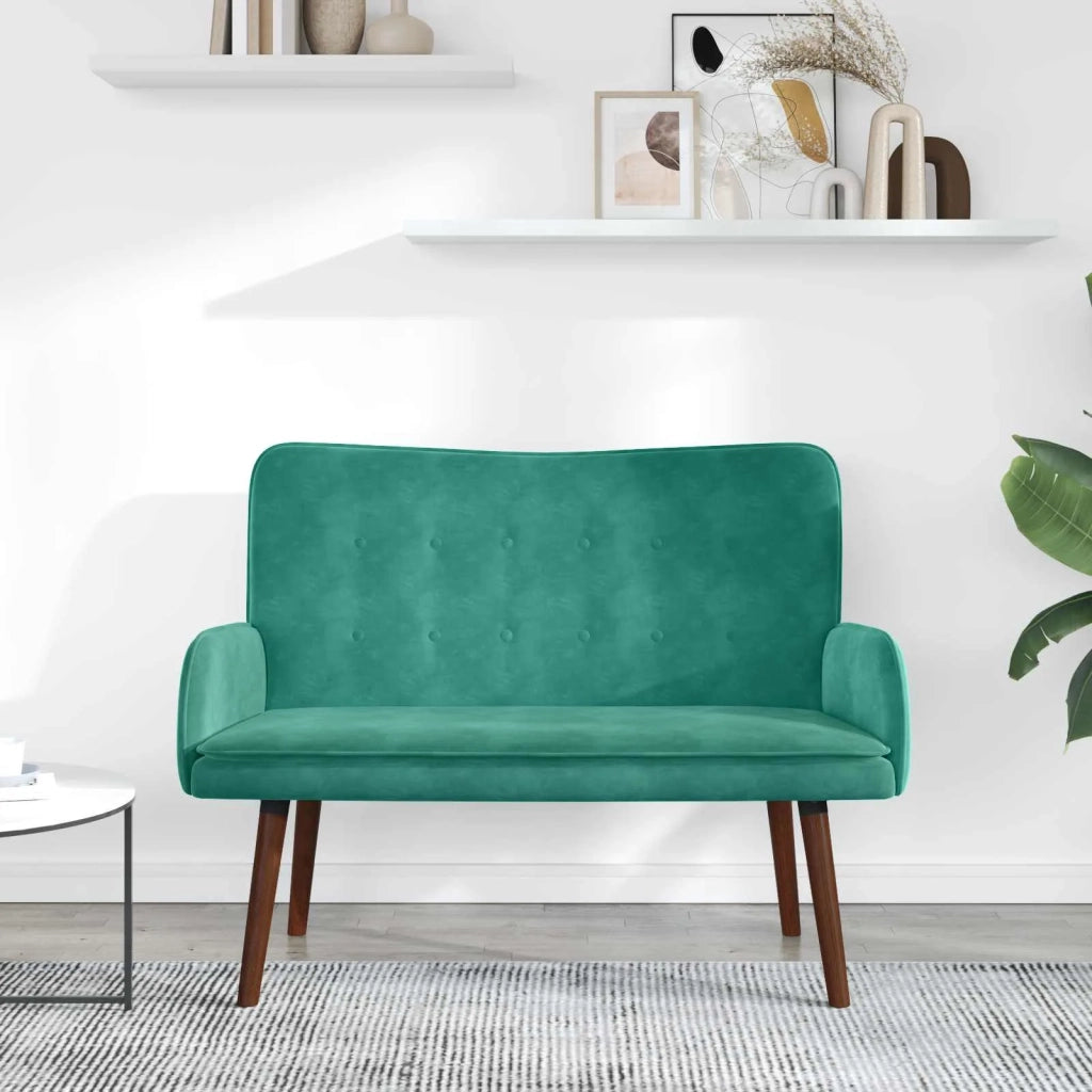 Sofa a Due Posti Turchese 115 x 61 x 87 cm Velluto