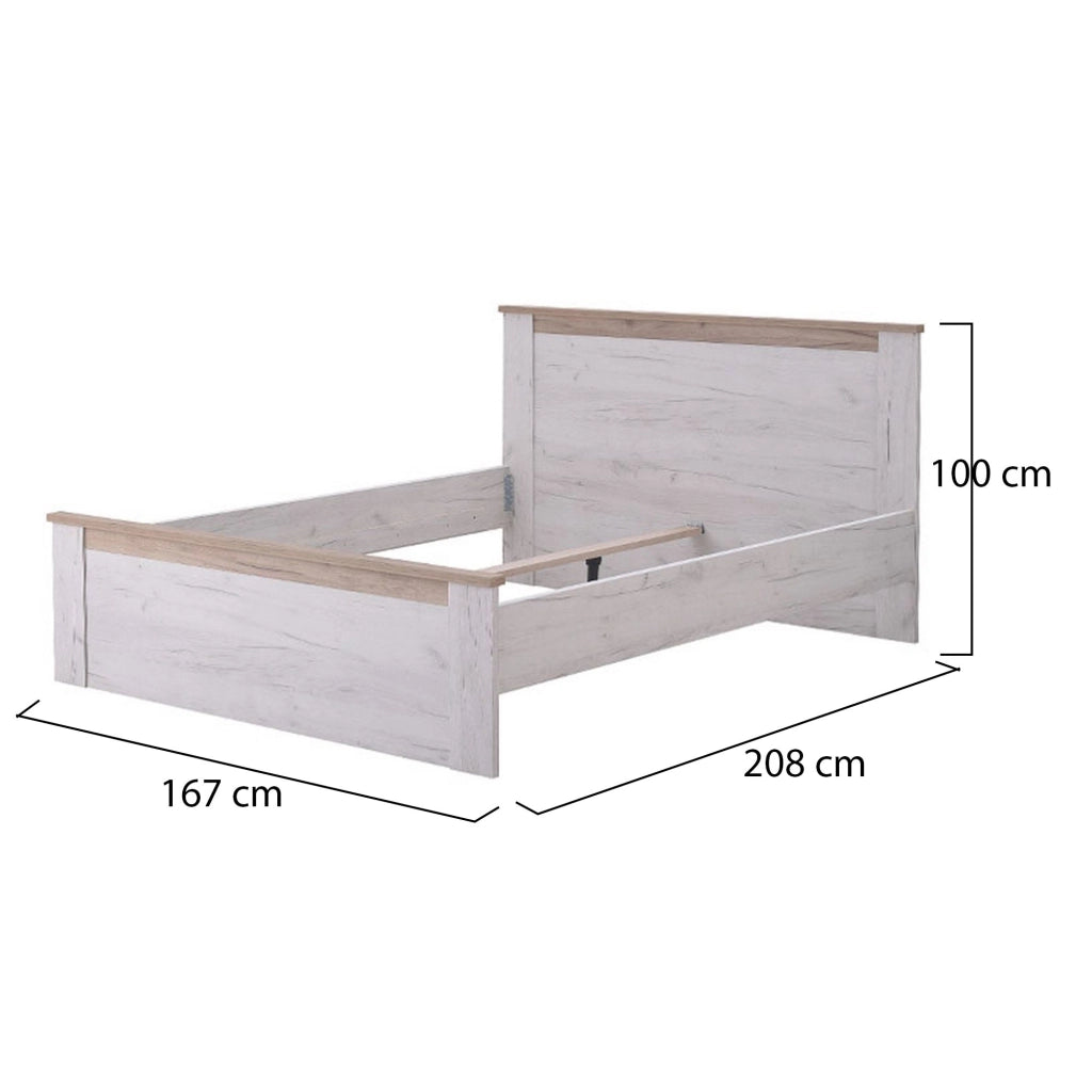 Letto Matrimoniale Claviere, Letto Matrimoniale Dimensione Materasso 160x200 cm, Marrone Larice Chiaro