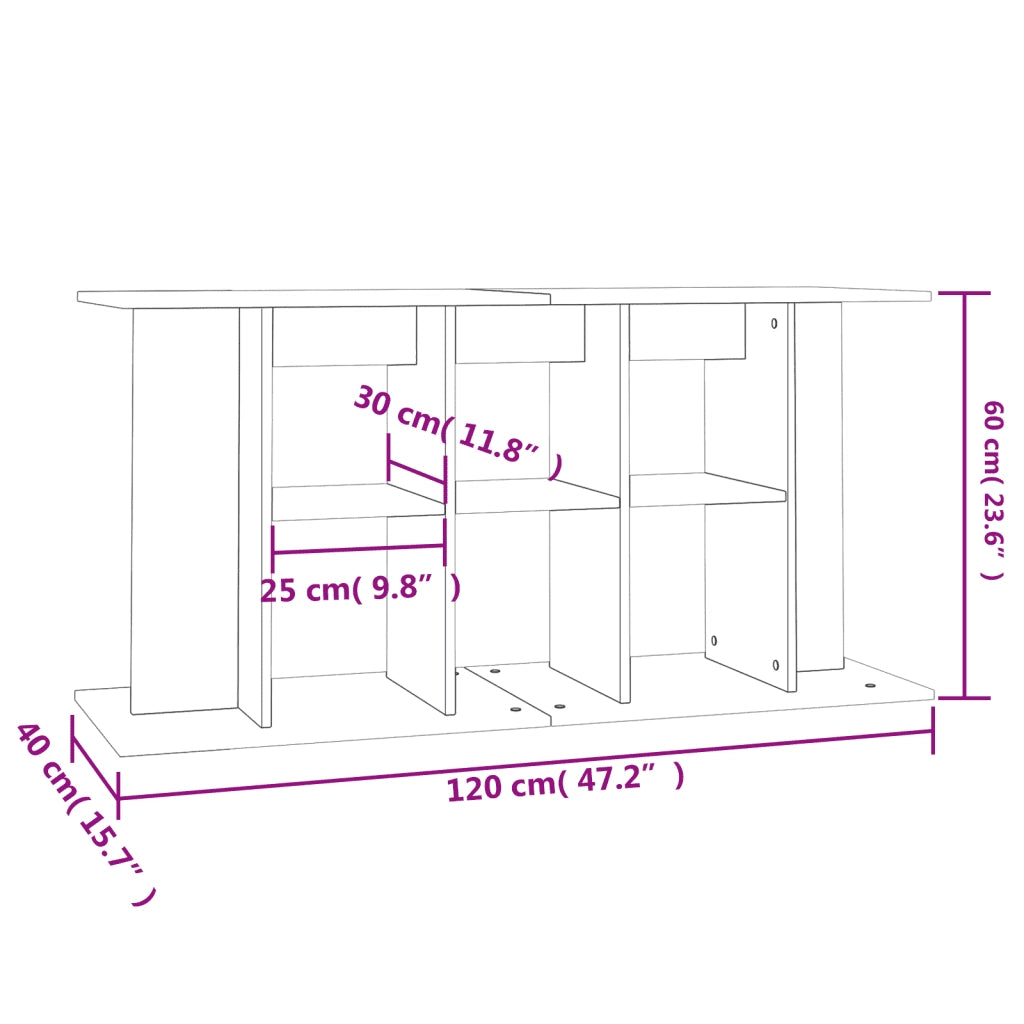 Supporto Acquario 120x40x60 cm Legno Multistrato Grigio Sonoma CFW7010484
