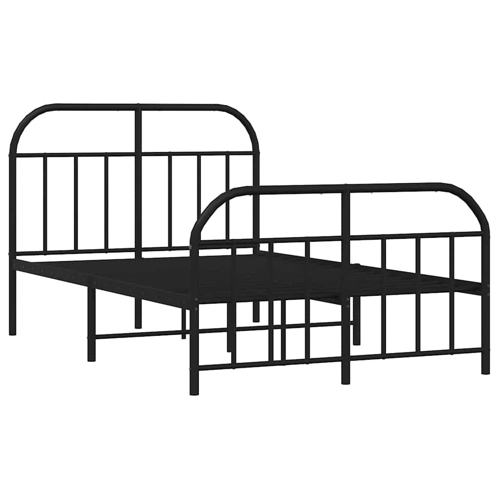 Giroletto con Testiera e Pediera Metallo Nero 120x190 cmcod mxl 127256