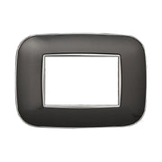 Placca Orbis Serie Moon 3P Colore Acciaio Scuro Compatibile Con Bticino Axolute