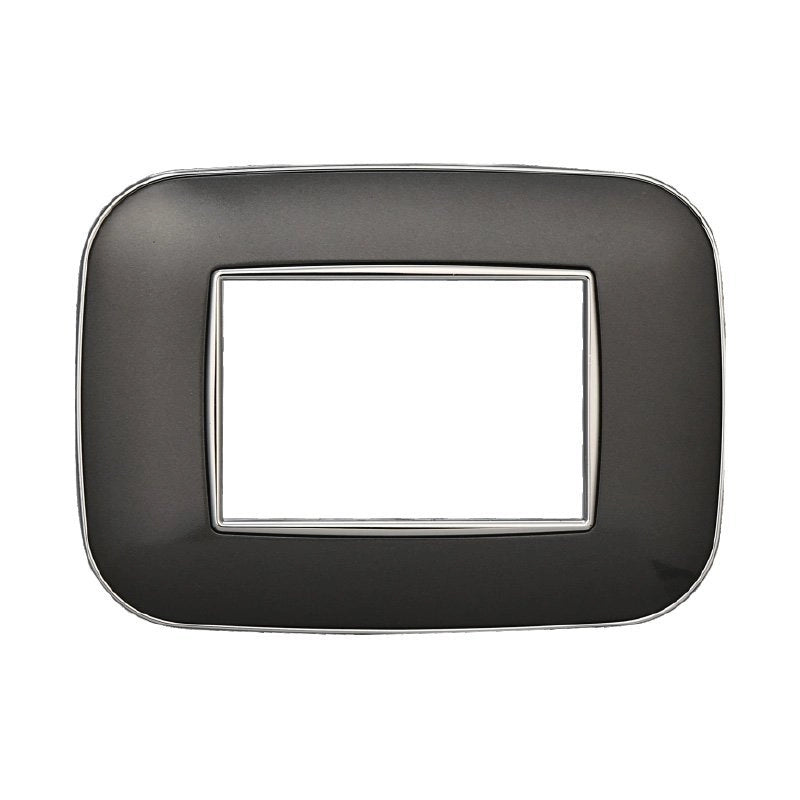 Placca Orbis Serie Moon 3P Colore Acciaio Scuro Compatibile Con Bticino Axolute