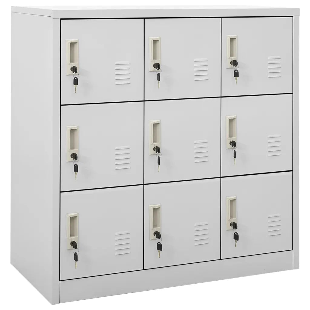 Armadietti con Chiave 2 pz Grigio Chiaro 90x45x92,5 cm Acciaio 3095239