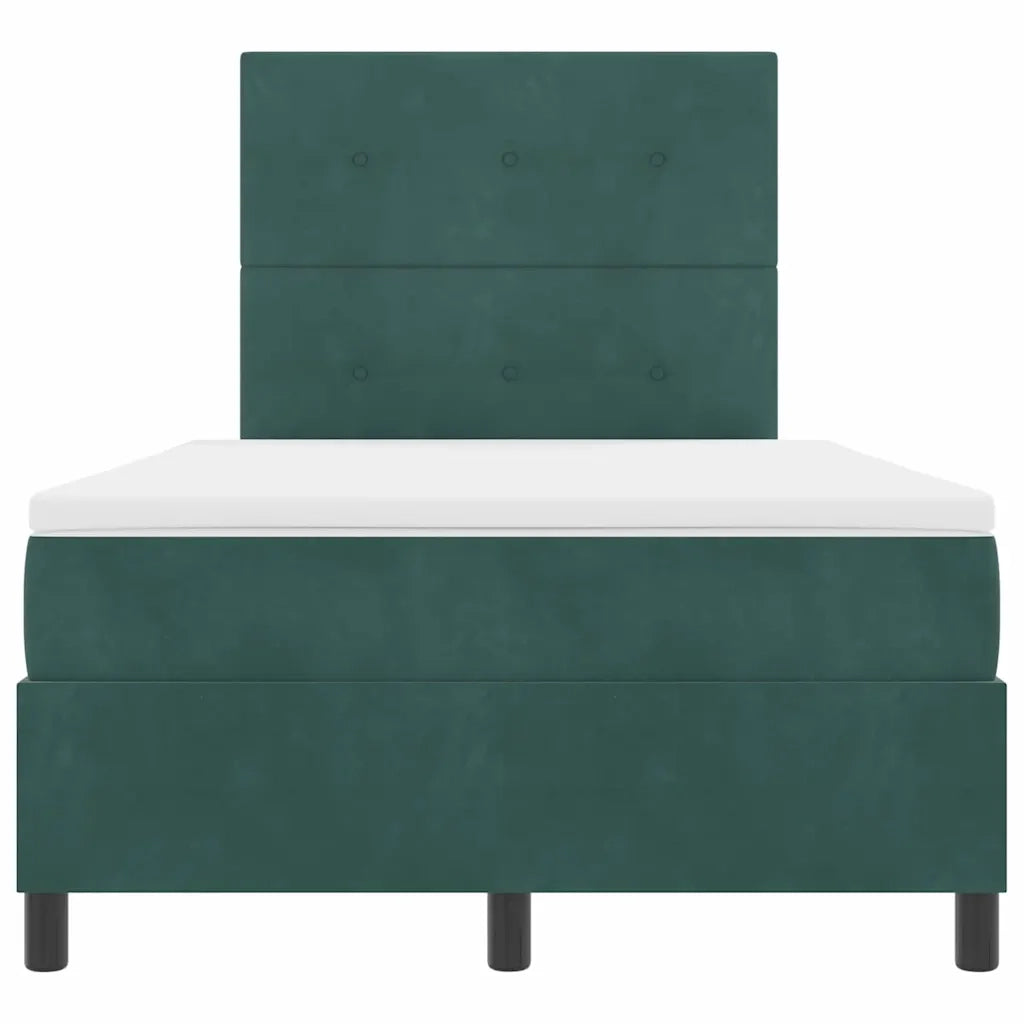 Letto a Sorgente LED Verde Scuro 120 x 190 cm Velluto 3343301