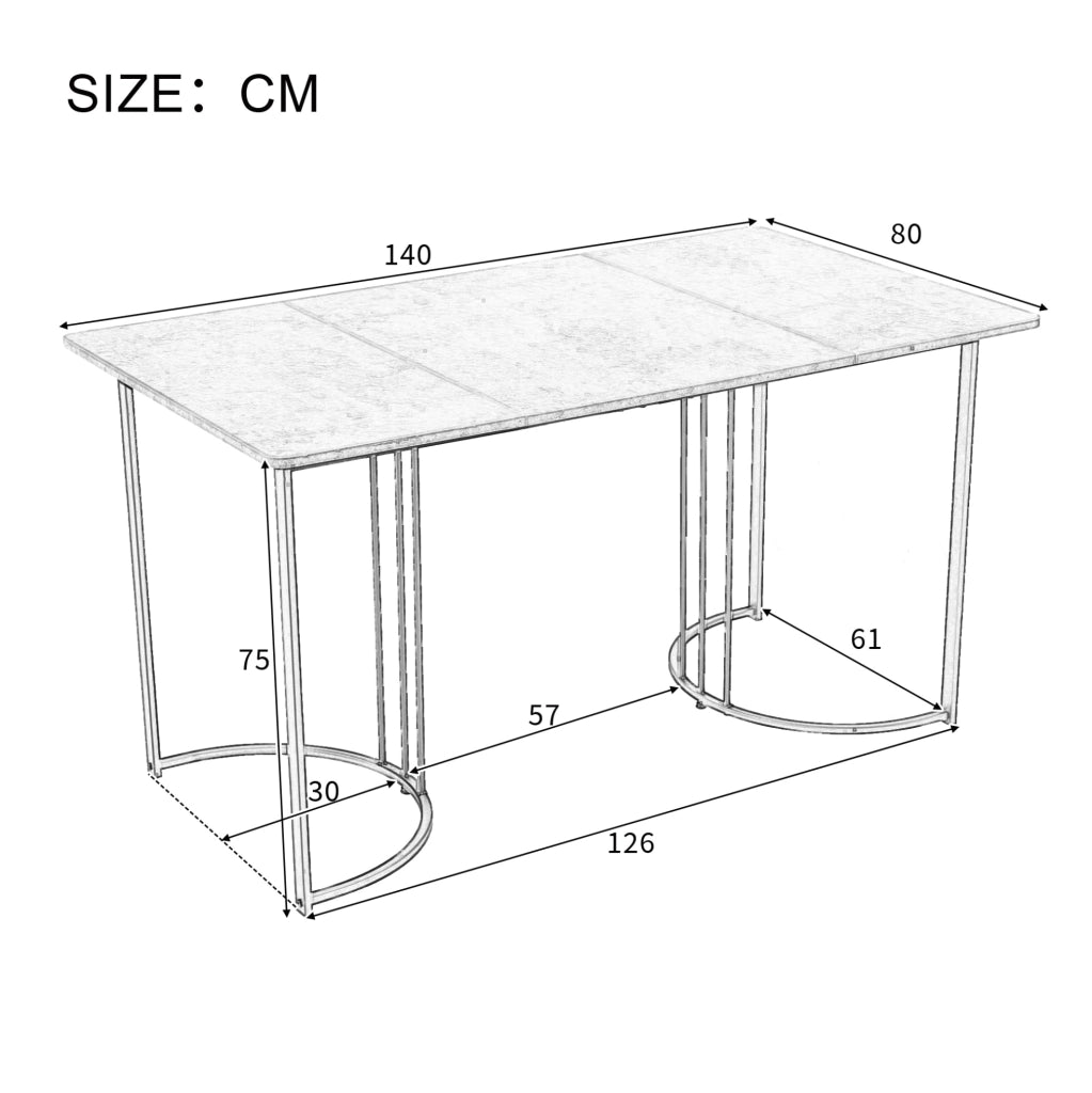 Set da pranzo 5 pezzi con tavolo 140x80 cm e 4 sedie in velluto grigio