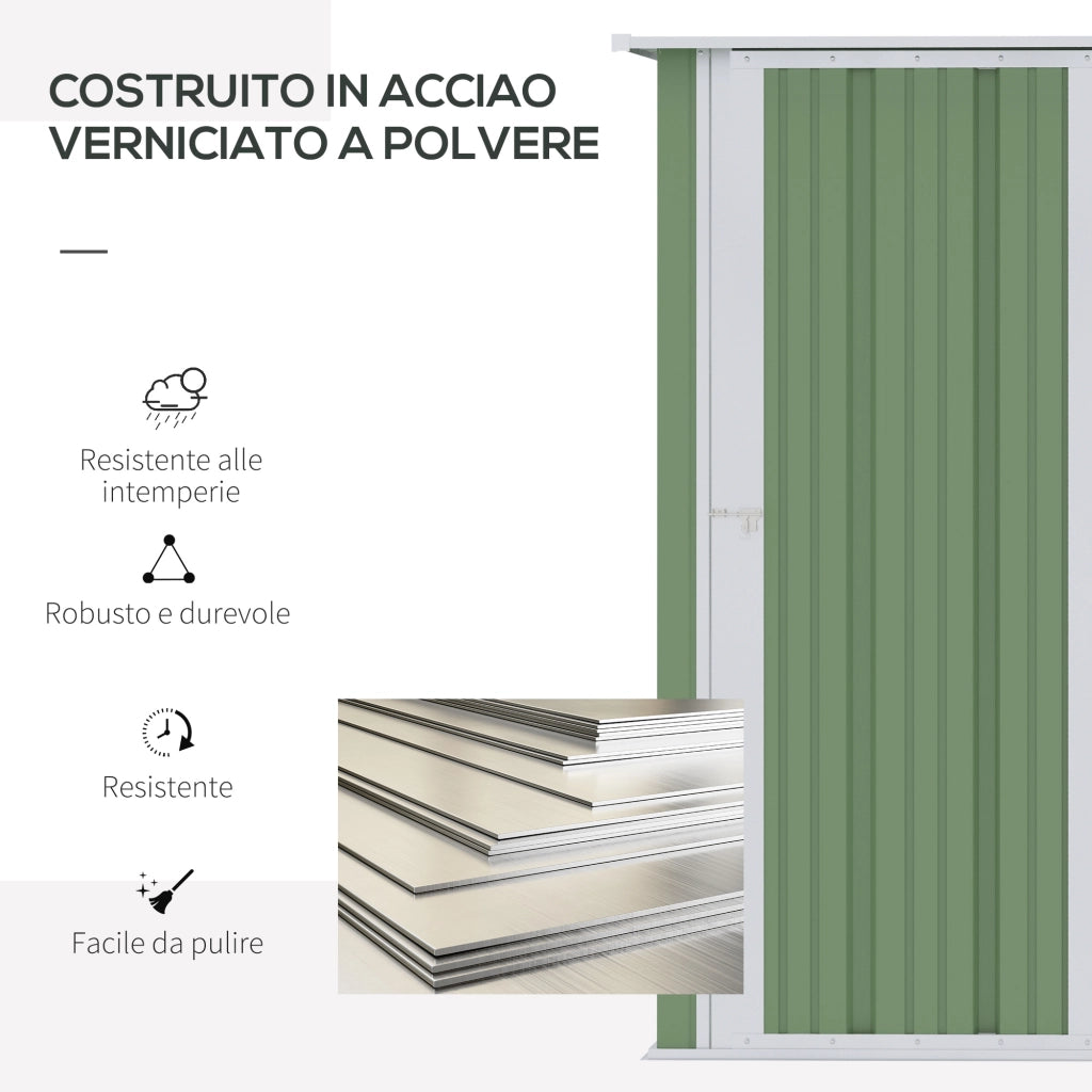 EasyComfort Casetta Porta Attrezzi Capanno in Acciaio Impermeabile 142x84x189cm