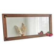 Corvara, Specchio Forma Rettangolare, 110x50h cm Marrone Noce