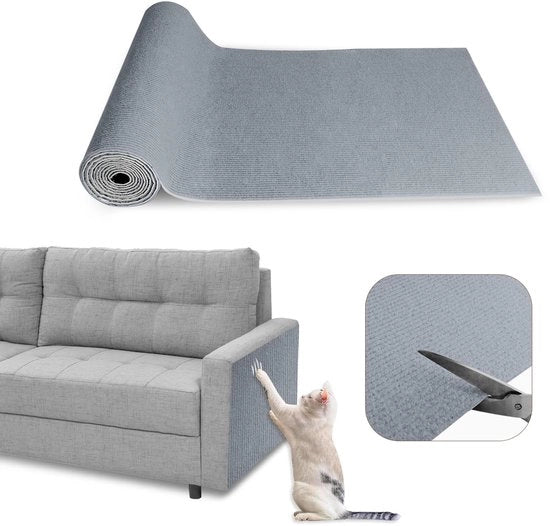 Mat per gatti autoadesivo, 40 cm x 200 cm, pannelli per gatti da attaccare alla parete, protezione contro le abrasioni per mobili (grigio chiaro)