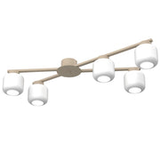 Plafoniera Muvo 5 luci beige acciaio Luminex