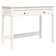Scrivania postazione di lavoro scrivania per computer mobile da studio con cassetti 100 x 50 x 78 cm legno massello di pino bianco 02_0023464
