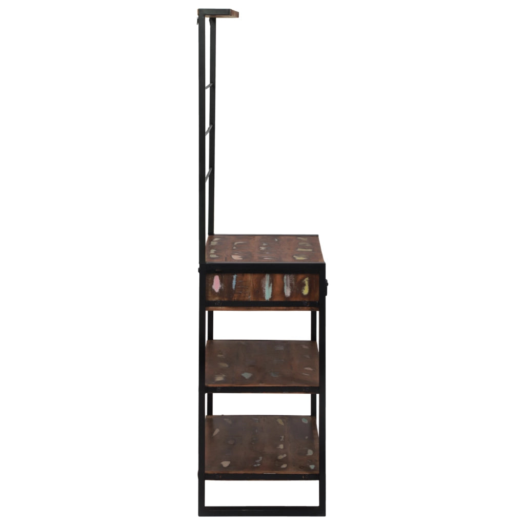 Scaffale da Cucina Multicolore 80x40x160 cm Legno Massello Recuperato