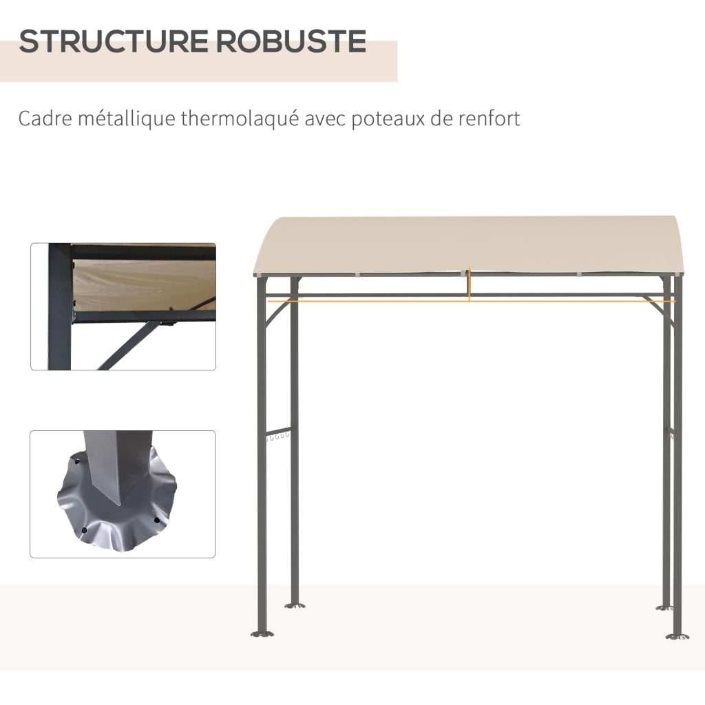 Tonnelle per barbecue ¨C zephmum ¨C 215x150x220 cm metallo beige