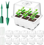 Semi-bolle 10 pezzi 60 celle mini-broeikas kit di crescita con coperchio elevato contenitori per semi con coperchio scala di crescita con coperchio per piante bianco