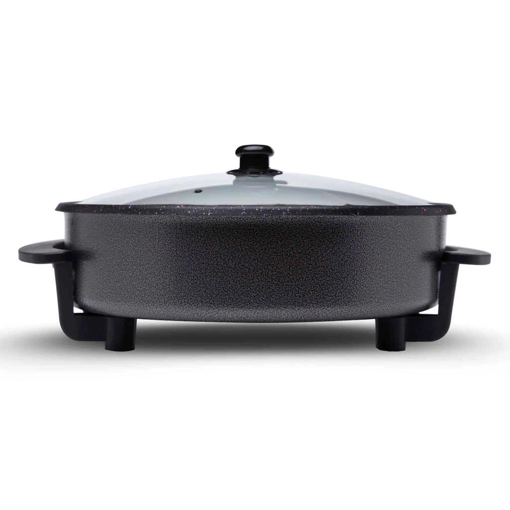 Padella elettrica multicooking antiaderente, diametro 32cm con coperchio vetro, termostato 240°C 1500W cucina - SOGO