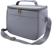 Tas Isolante per Picnic Grande con Disegno di Fiori e Cinturino Regolabile (7,5L, Grigio Bistorta)