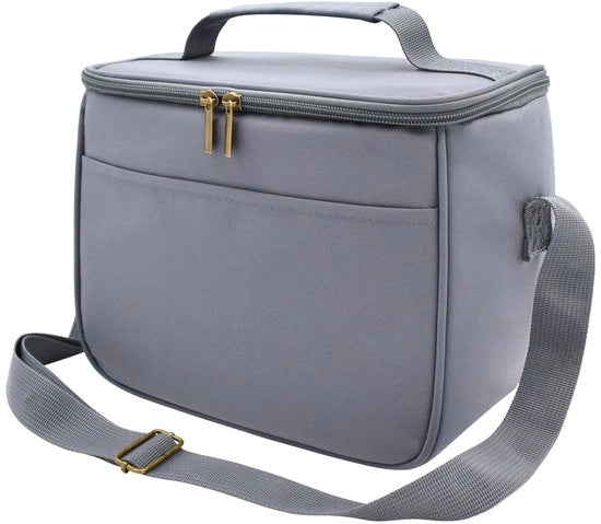 Tas Isolante per Picnic Grande con Disegno di Fiori e Cinturino Regolabile (7,5L, Grigio Bistorta)