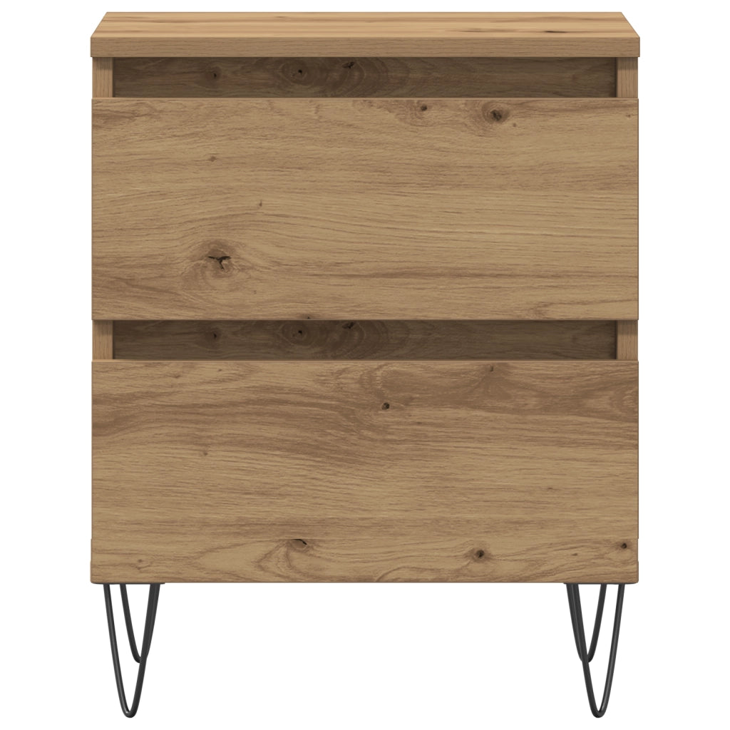 Comodini 2 pcs Rovere Artigianale 40x35x50 cm Legno Ingegnerizzato