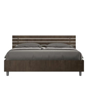 Letto matrimoniale con rete 160x200 testata dritta con doghe noce Ankel